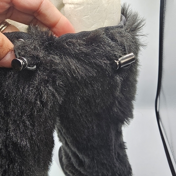 Sam Edelman Shalin Black Suede Fur Boots Size 7.5 - Picture 8 of 14